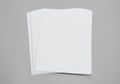 Blank portrait. white paper isolated on gray background. Poster mock-ups paper, identity design, set of booklets Royalty Free Stock Photo