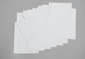 Blank portrait. white paper isolated on gray background. Poster mock-ups paper, identity design, set of booklets Royalty Free Stock Photo