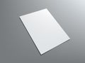 Blank Portrait A4 White Paper Isolated On Gray