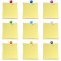 Blank Post It with Colorful Pins Collection
