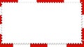 Blank postage stamp frame with red and white checkered border Royalty Free Stock Photo