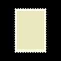 Blank postage stamp. Rectangle shape postmark.  Vector illustration isolated on black Royalty Free Stock Photo