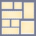 Blank postage stamps in different size vector illustration Royalty Free Stock Photo