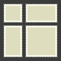 Blank Postage Stamps Set on Dark Background. Vector Royalty Free Stock Photo