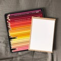 Blank Postcard with Envelope and Colored Pencils Royalty Free Stock Photo