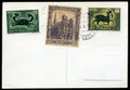Blank postcard with stamps