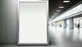 Blank poster billboard attached wall with copy space for your text message or content in modern shopping mall Royalty Free Stock Photo