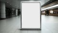 Blank poster billboard attached wall with copy space for your text message in modern shopping mall.Generative ai Royalty Free Stock Photo