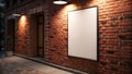 Blank poster display on rustic red brick wall for advertising or decor Royalty Free Stock Photo