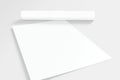 Blank poster flyer letterheads with window overlay shadow on grey background as template for design presentation, event promotion