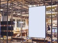 Blank Poster frame template in Supermarket Advertising banner