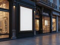 Blank poster in luxury storefront frame Royalty Free Stock Photo