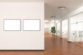 Blank poster on the wall in modern office Royalty Free Stock Photo