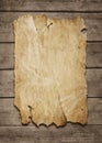 Blank poster at wooden background Royalty Free Stock Photo