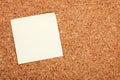 Blank postit note on cork wood notice board Royalty Free Stock Photo