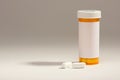 Blank Prescription Bottle & Pills Royalty Free Stock Photo