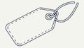 Blank Price Tag or Label Sketch with String Attached, vector design Generative AI Royalty Free Stock Photo