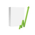 Blank product box with green arrow pointing up Royalty Free Stock Photo