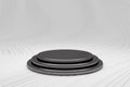 Blank product stand and Black background.3d Rendering Royalty Free Stock Photo