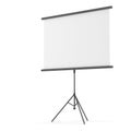 Blank projection screen on tripod