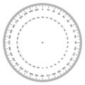 Blank protractor - Actual Size Graduation isolated on background vector