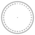 Blank protractor - Actual Size Graduation isolated on background vector Royalty Free Stock Photo