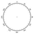 Blank protractor - Actual Size Graduation isolated on background vector