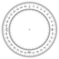 Blank protractor - Actual Size Graduation isolated on background vector