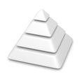 Blank pyramid 4 levels stack Royalty Free Stock Photo