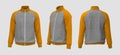 Blank raglan tracksuit jacket mockup, 3d illustration, 3d rendering