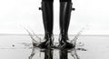 Blank rain boots worn mockup, isolated front view Royalty Free Stock Photo