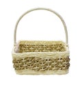 Blank rattan basket separated white background