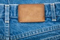 Blank real leather jeans label Royalty Free Stock Photo