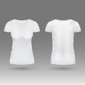 Blank realistic 3d white woman t shirt vector template isolated Royalty Free Stock Photo