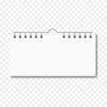 Blank realistic horizontal calendar on spiral