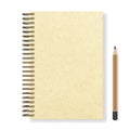 Blank realistic spiral notepad notebook and pencil Royalty Free Stock Photo
