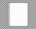 Blank realistic spiral notepad notebook on white vector. Royalty Free Stock Photo