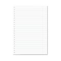 Blank realistic vector lined copy-book sheet with red margins