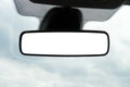 Blank rear view mirror with a clipping path. Empty space for design