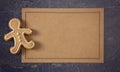 A Blank Recipe Card with Decorated Gingerbread Man Royalty Free Stock Photo