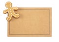 Blank Recipe Card with Decorated Gingerbread Man on a White Back Royalty Free Stock Photo