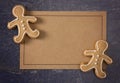 A Blank Recipe Card with Decorated Gingerbread Men Royalty Free Stock Photo