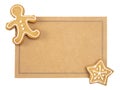 Blank Recipe Card with Decorated Gingerbread Men on a White Back Royalty Free Stock Photo