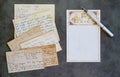 Blank Recipe Card, Pen, Vintage Recipes