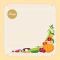 Blank recipe card template in vector format