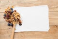 Blank recipe paper with grnola Royalty Free Stock Photo
