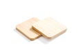 Blank rectangle wood plate mockup stack, side view. Royalty Free Stock Photo