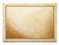 Blank Rectangular Postage Stamp with Brown Border on White Surface Royalty Free Stock Photo