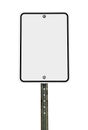 Blank Rectangular White Traffic Sign Royalty Free Stock Photo