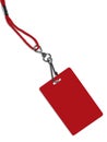 Blank red badge with copy space (+ clipping path)